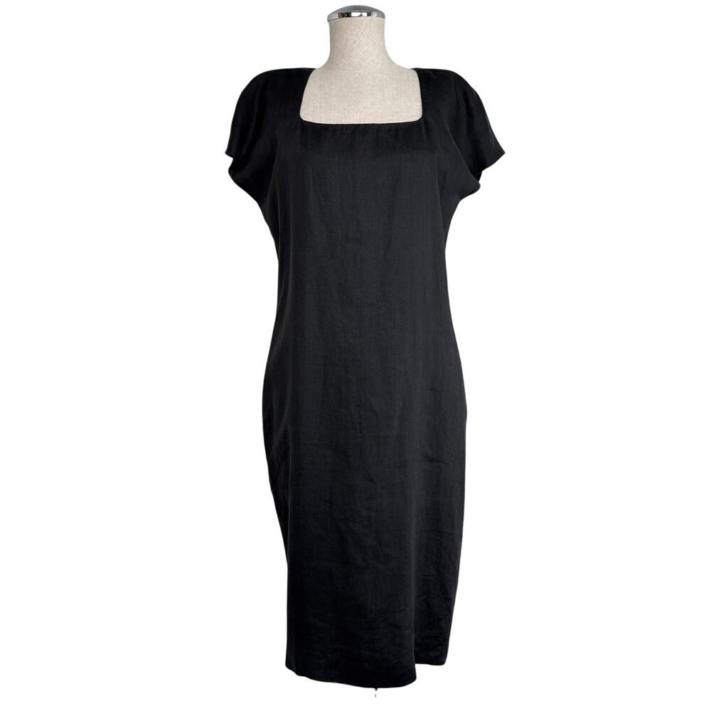 St Gillian by Kay Unger Linen Sheath Dress Size 8 Minimal 90s Vintage